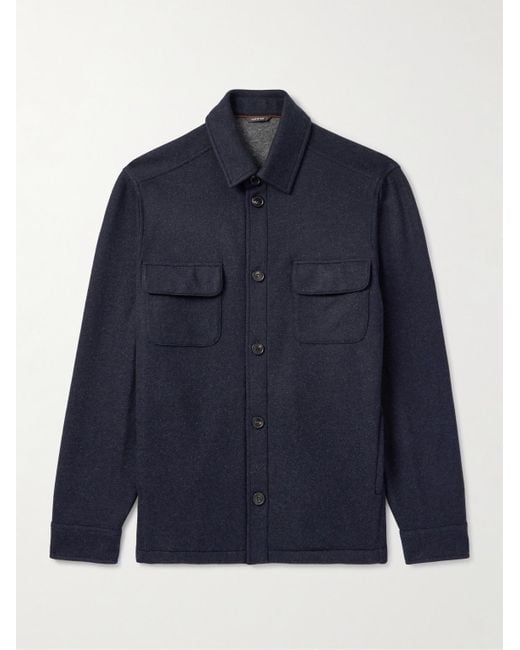 Loro Piana Blue Marco Jersey Novalis Overshirt for men