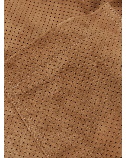 Baracuta Brown Perforated Suede Blouson Jacket for men