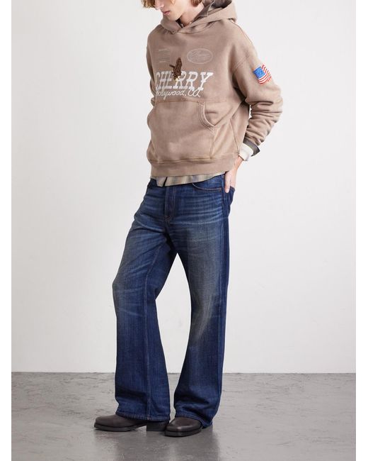 CHERRY LA Natural Logo-Print Cotton-Jersey Hoodie for men