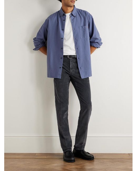 Slowear Blue Incotex Slim-Fit Cotton-Blend Corduroy Trousers for men