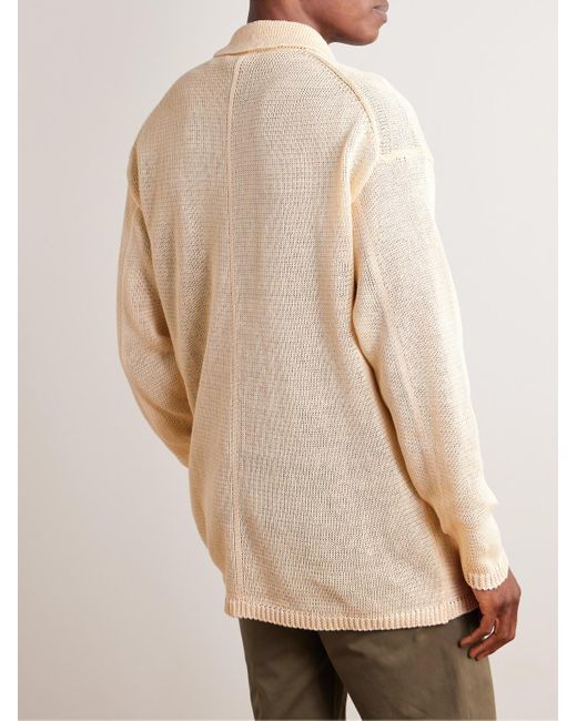 Inis Meáin Natural Relaxed Linen Cardigan for men