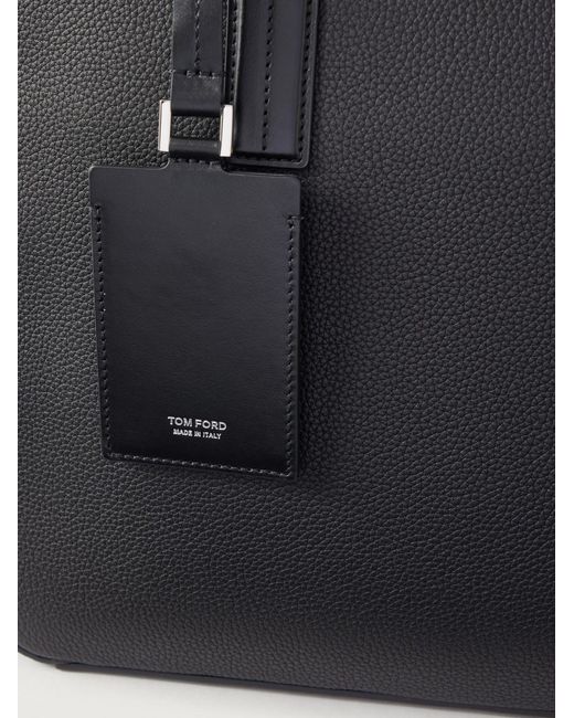 Tom Ford Black Elliot Full-Grain Leather Briefcase for men