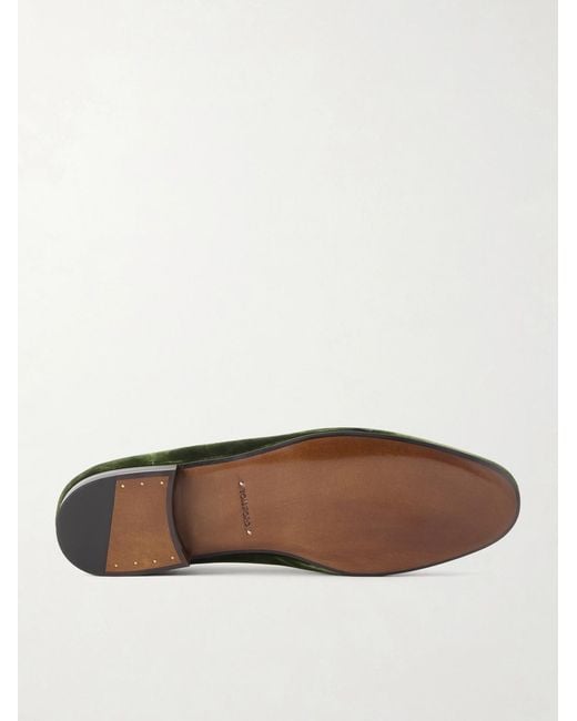 Tom Ford Black Scott Bow-Detailed Velvet Loafers for men