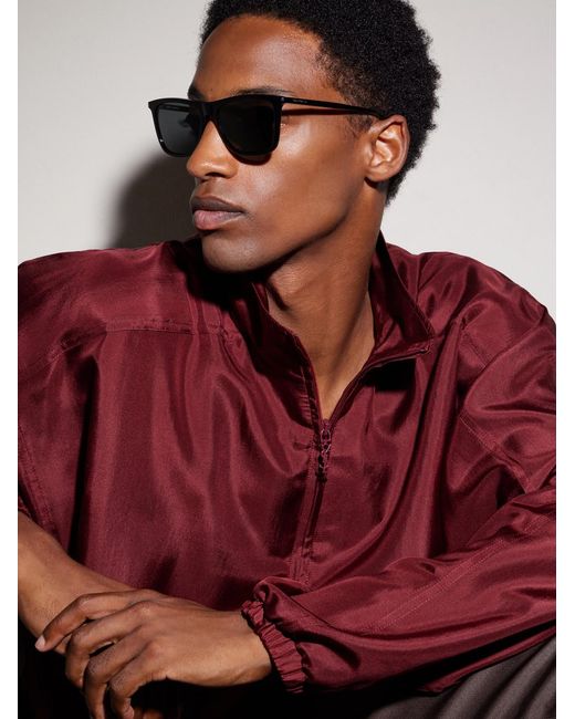 Saint Laurent Black Squared-frame Acetate Sunglasses for men