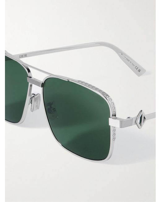 Dior Green Cd Diamond S9U Square-Frame-Tone Sunglasses for men
