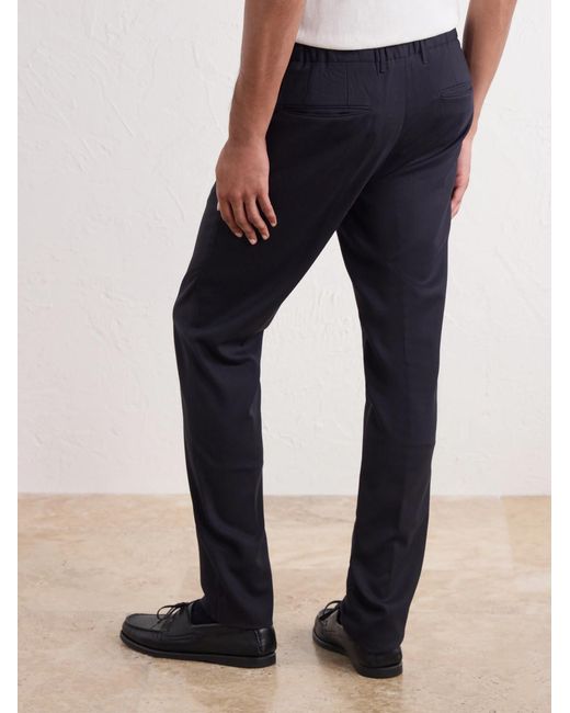 Slowear Blue Straight-Leg Wool-Blend Tekno Flannel Trousers for men