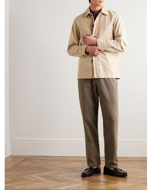 Oliver Spencer Natural Adler Straight-leg Cotton-tweed Trousers for men