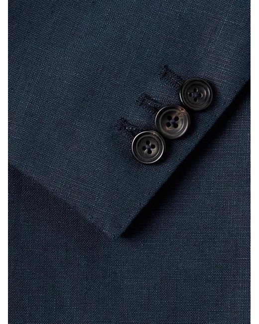 J. Mueser Blue Waverly Slim-fit Linen Suit Jacket for men