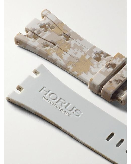 HORUS WATCH STRAPS Metallic Tang 44Mm Camouflage-Print Rubber Watch Strap for men