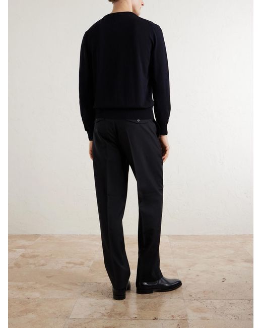 Canali Blue Cotton Sweater for men