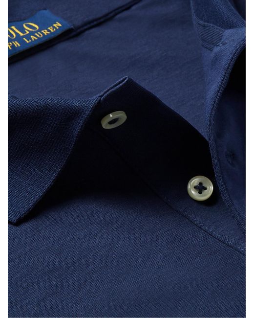 Polo Ralph Lauren Blue Slim-Fit Pima Cotton-Jersey Polo Shirt for men