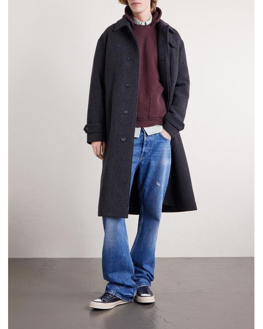 A.PRESSE Purple Vintage Cotton-jersey Hoodie for men