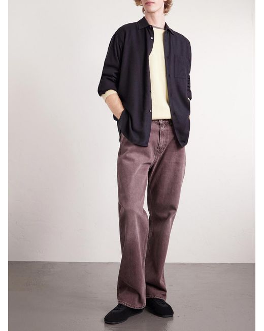 Silk-Blend Flannel Shirt di Ssstein in Blue da Uomo