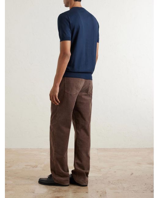 Boglioli Blue Garment-Dyed Cotton T-Shirt for men