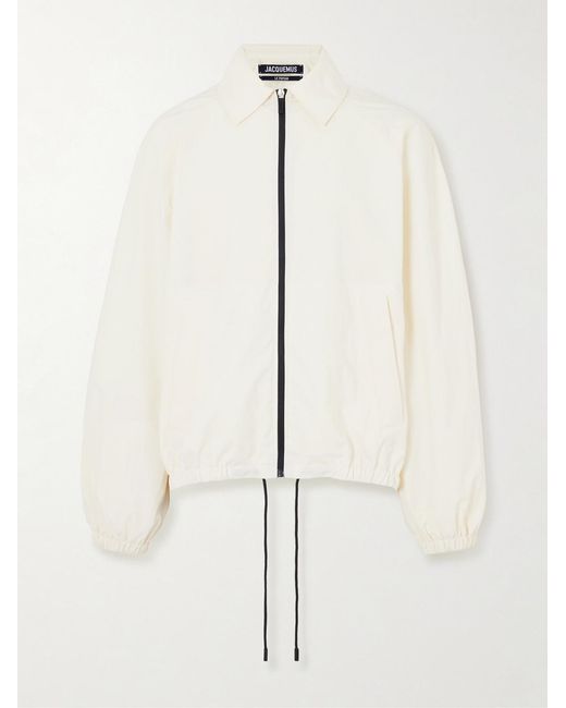 Jacquemus Natural Logo-Embroidered Shell Bomber Jacket for men