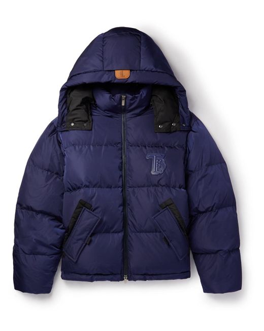 Tod's Logo-appliquéd Quilted Shell Hooded Down Jacket in Blue for Men ...