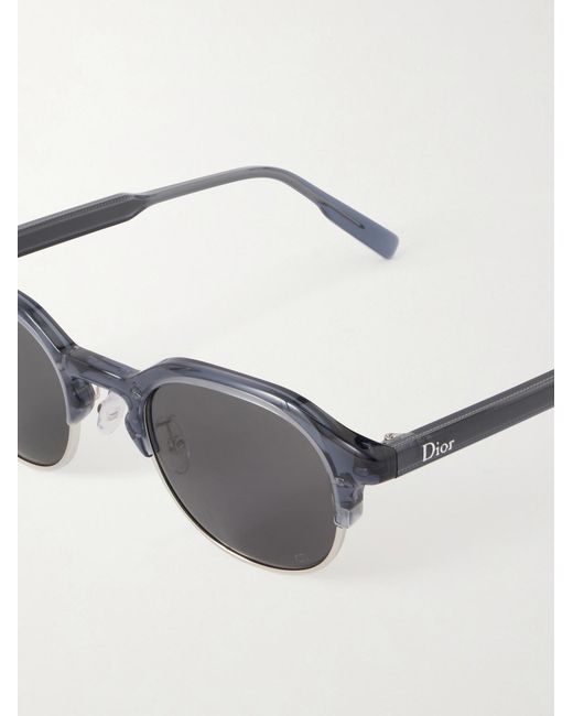 Dior Blue Dioribbon R1I Geometric Acetate Sunglasses for men