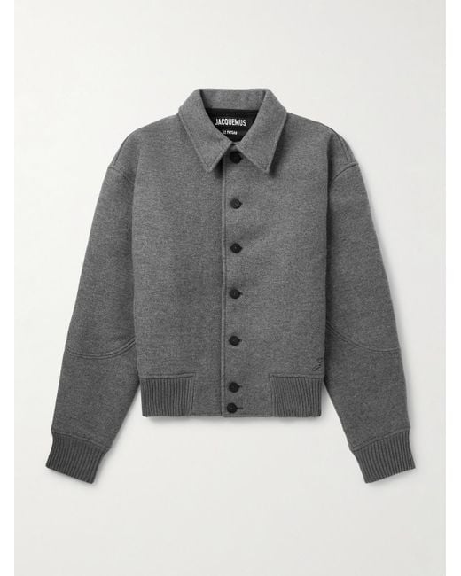 Jacquemus Gray Feltro Wool-Felt Bomber Jacket for men