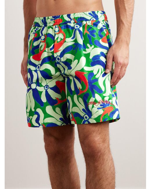 Marni No Vacancy Inn Straight-leg Long-length Printed Swim Shorts in Green  for Men | Lyst UK