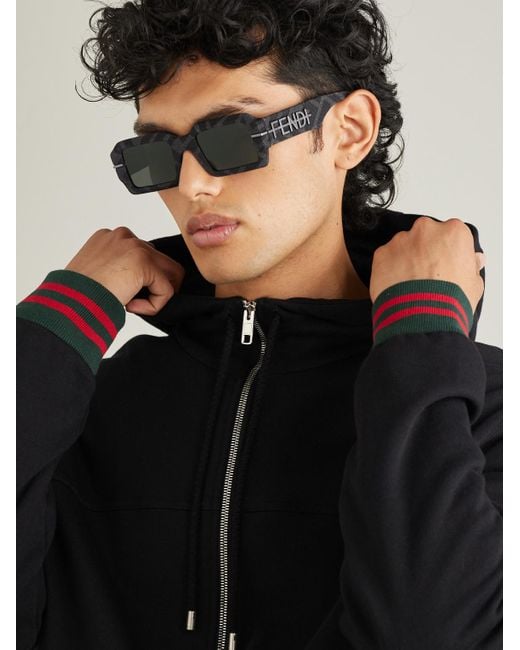 Fendi Graphy Sonnenbrille mit D-Rahmen aus Azetat in Black für Herren