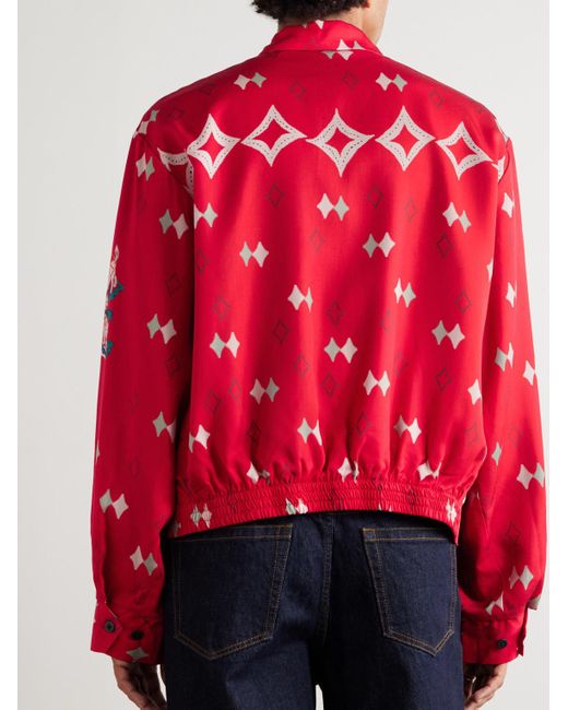 Kapital Red Ainu Mosir Printed Lyocell-Twill Jacket for men