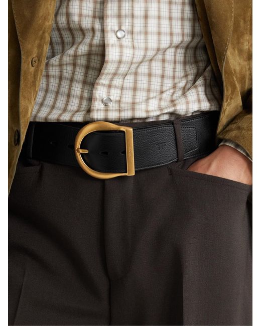 Tom Ford Black Full-Grain Leather Belt for men