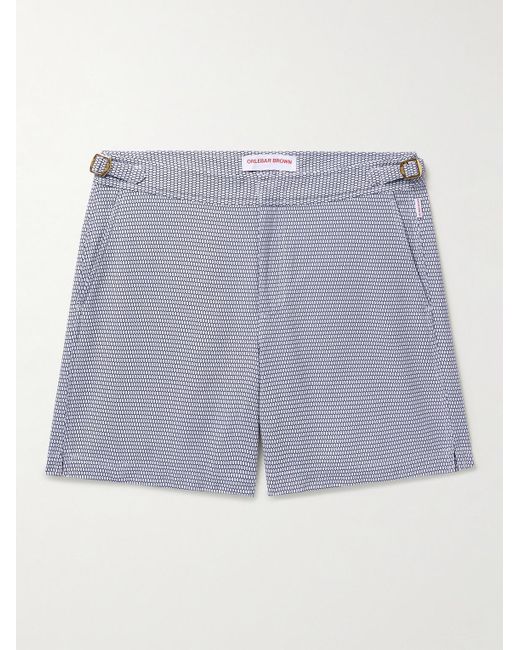 Orlebar Brown Blue Bulldog X Fenella Slim-Fit Mid-Length Jacquard Swim Shorts for men