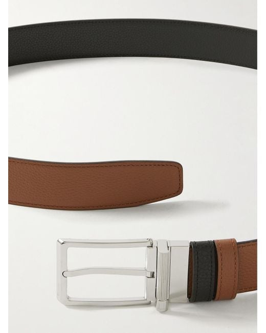 Dunhill Brown 3.5cm Reversible Full-grain Leather Belt for men