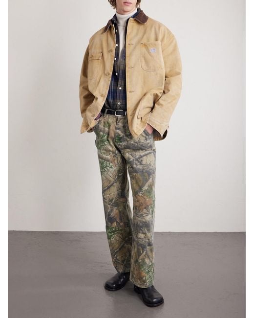 CHERRY LA Brown Wide-Leg Cotton-Canvas Trousers for men