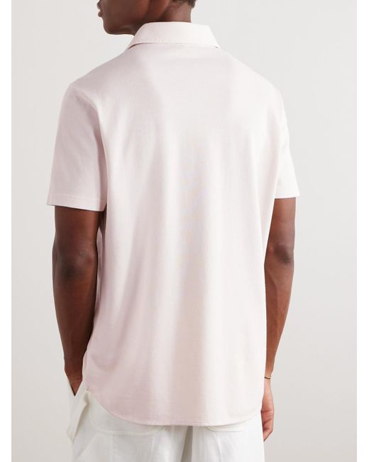 Loro Piana Natural Cotton-Piqué Polo Shirt for men