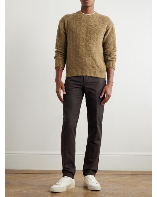Loro Piana Brown Carlo Hyannis Tapered Cotton-Blend Trousers for men