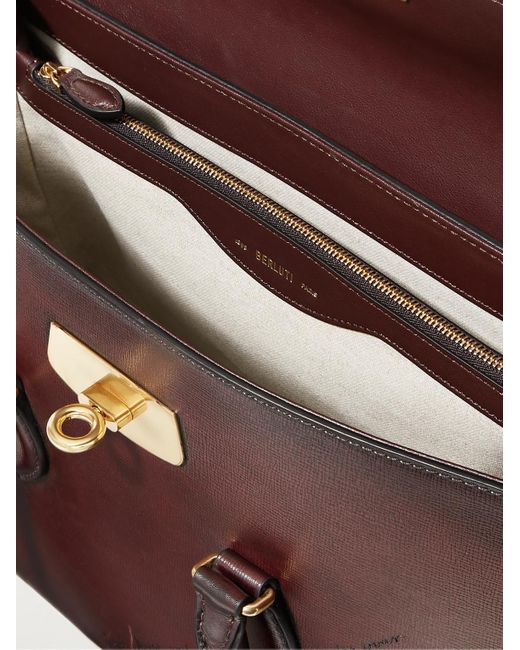 Berluti Brown E'mio Scritto Venezia Leather Briefcase for men