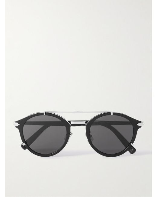 Dior Blue Diorblacksuit Ri Round-frame Acetate And Silver-tone Sunglasses for men
