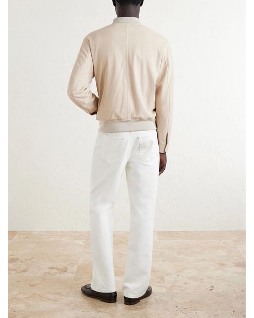 Slowear Natural Suede Bomber Jacket for men