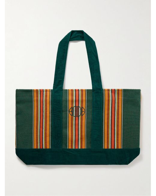 Bode Parakeet Tote aus Cord und Canvas mit Streifen und Logostickerei in Green für Herren