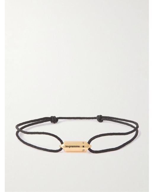 Le Gramme Black 3G Cord And 18-Karat Bracelet for men