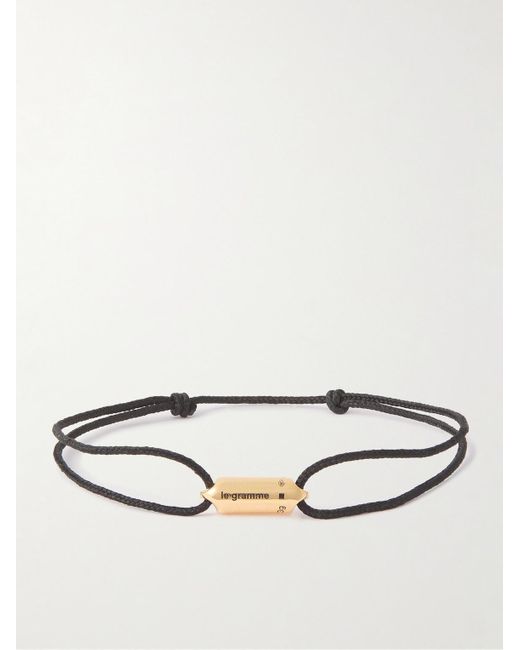 Le Gramme Black 3g Cord And 18-karat Gold Bracelet for men