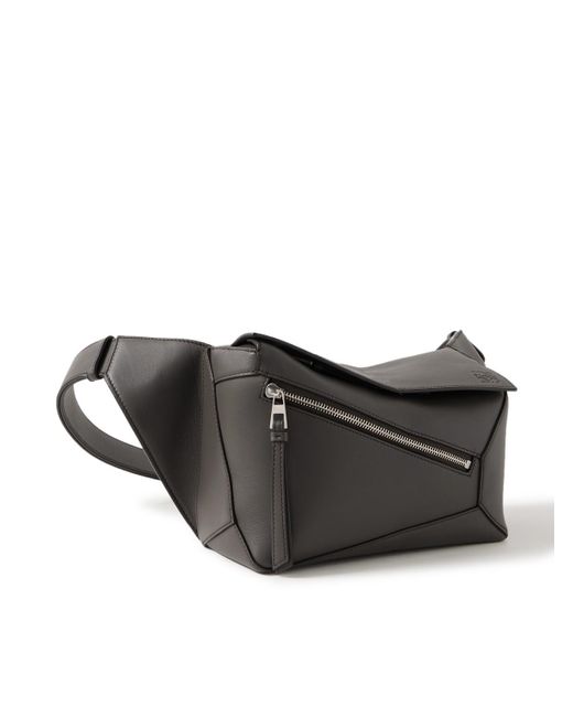 Loewe Black Puzzle Edge Small Leather Belt Bag for men