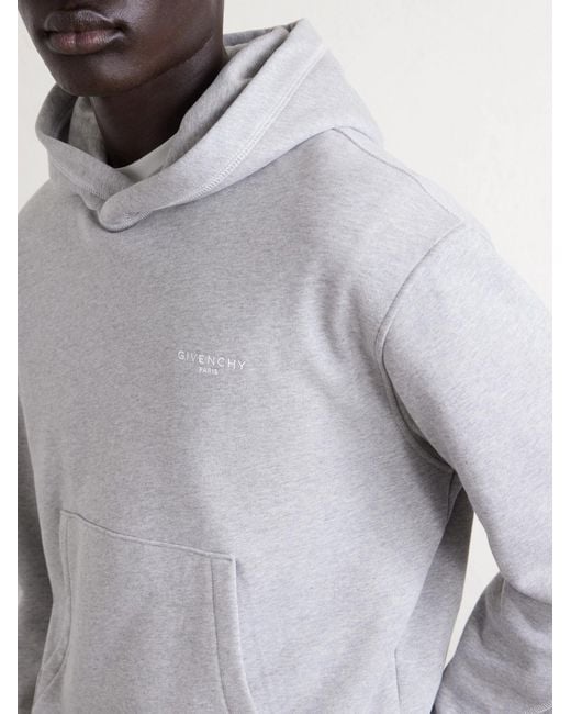 Givenchy White Logo-Embroidered Cotton-Jersey Hoodie for men