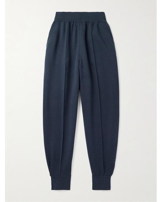 Loro Piana Blue Tapered Cotton-Jersey Sweatpants for men