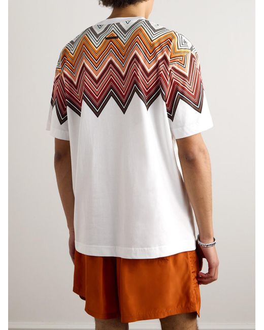 Missoni Oversized-T-Shirt aus Baumwoll-Jersey mit Logoapplikation und Print in White für Herren