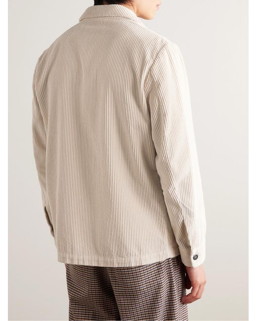 Barena Natural Garment-dyed Cotton-corduroy Overshirt for men
