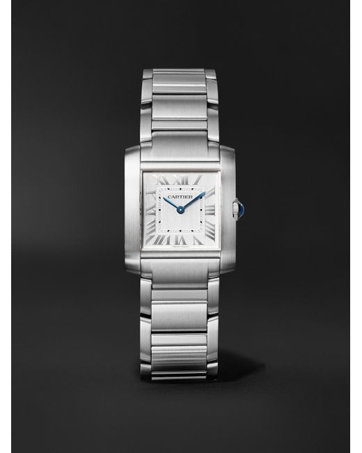 Cartier Black Tank Française Medium Stainless Steel Watch, Ref. Wsta0105 for men