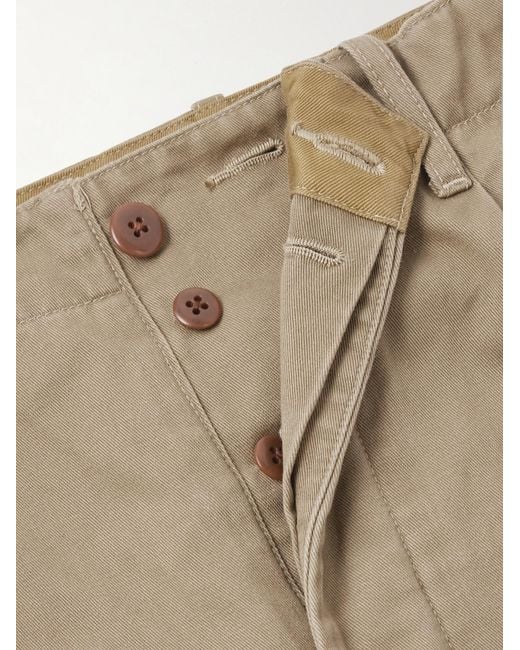 Kapital Natural Straight-Leg Pleated Cotton-Twill Chinos for men