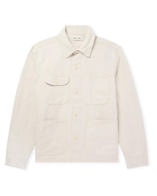 Alex Mill White Linen And Cotton-blend Canvas Overshirt for men