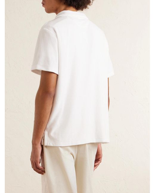 Polo Ralph Lauren White Logo-embroidered Cotton-blend Terry Polo Shirt for men