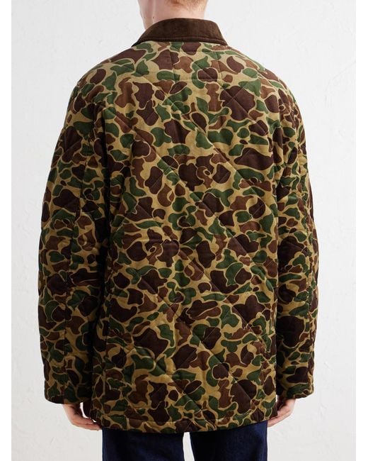 Polo Ralph Lauren Green Logo-embroidered Quilted Cotton-corduroy Jacket for men