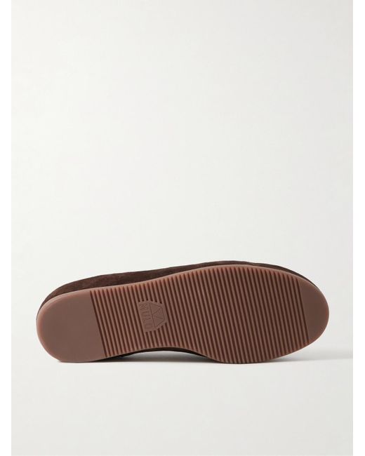Mulo Brown Fleece-Lined Suede Loafers for men