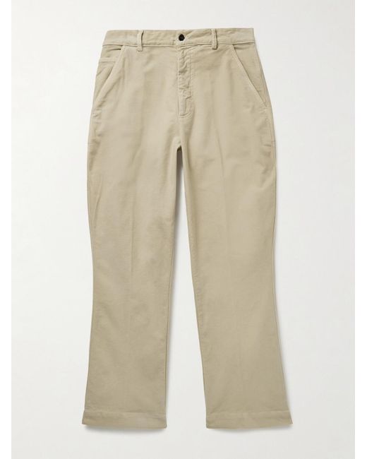 Officine Generale Natural Greg Straight-Leg Garment-Dyed Cotton-Moleskin Trousers for men