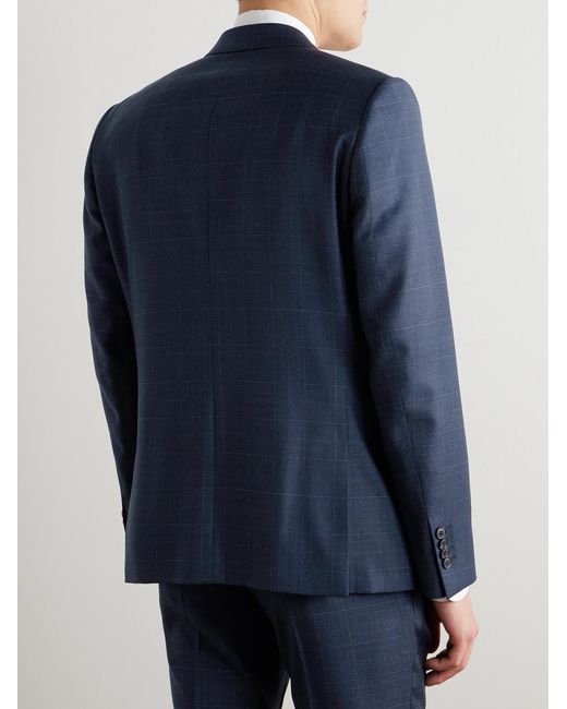 Paul Smith Blue Soho Prince Of Wales Checked Wool Suit Jacket for men